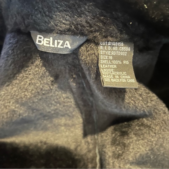 Leather Suede Vest Sz 16 Fur Trim Collar Black NWT Mobwife Biker Winter Glam - Picture 10 of 11